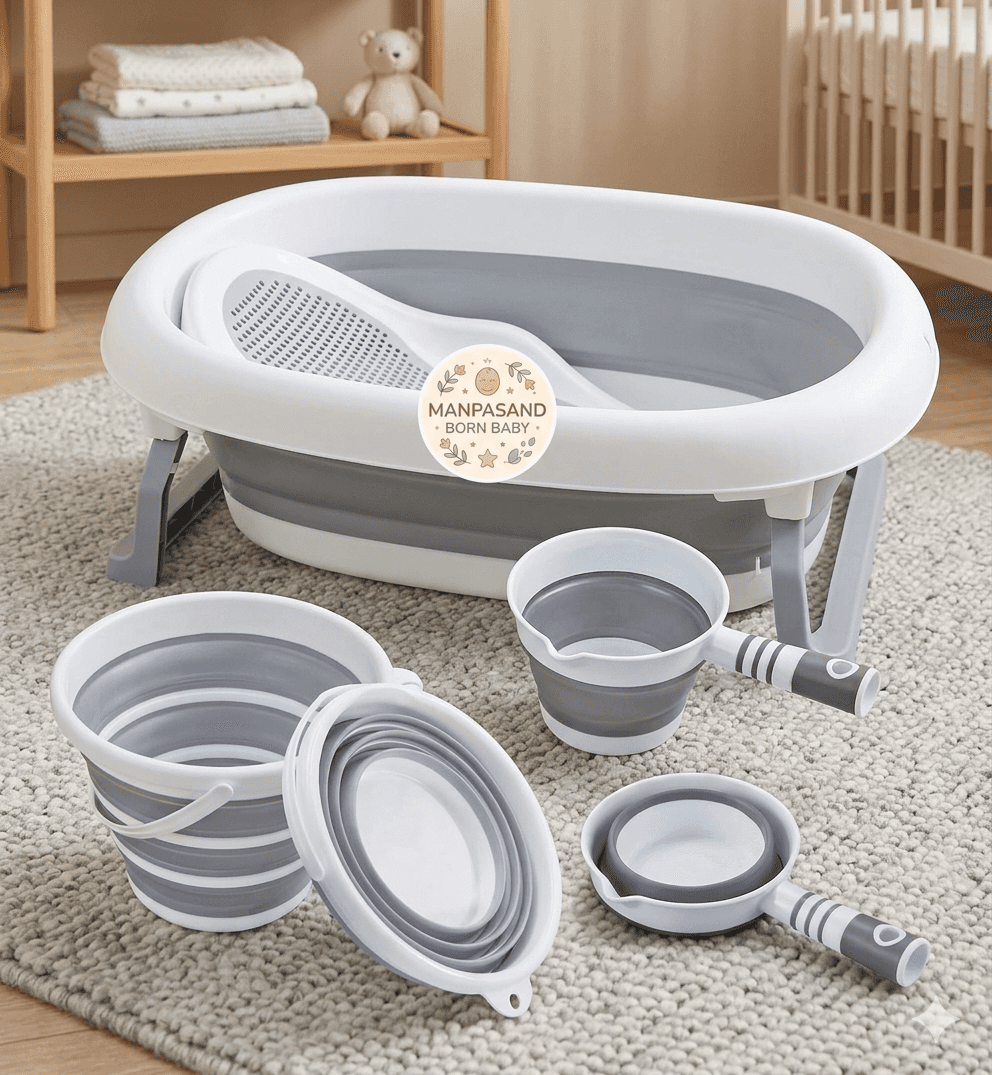 4 pcs silicone foldable bath tub set