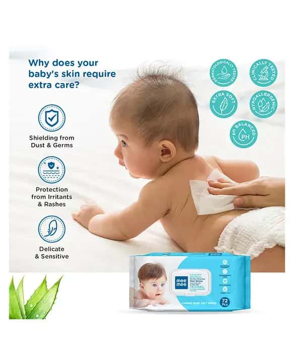 Mee mee wipes | pack of 2| 72 pcs in 1 pack 