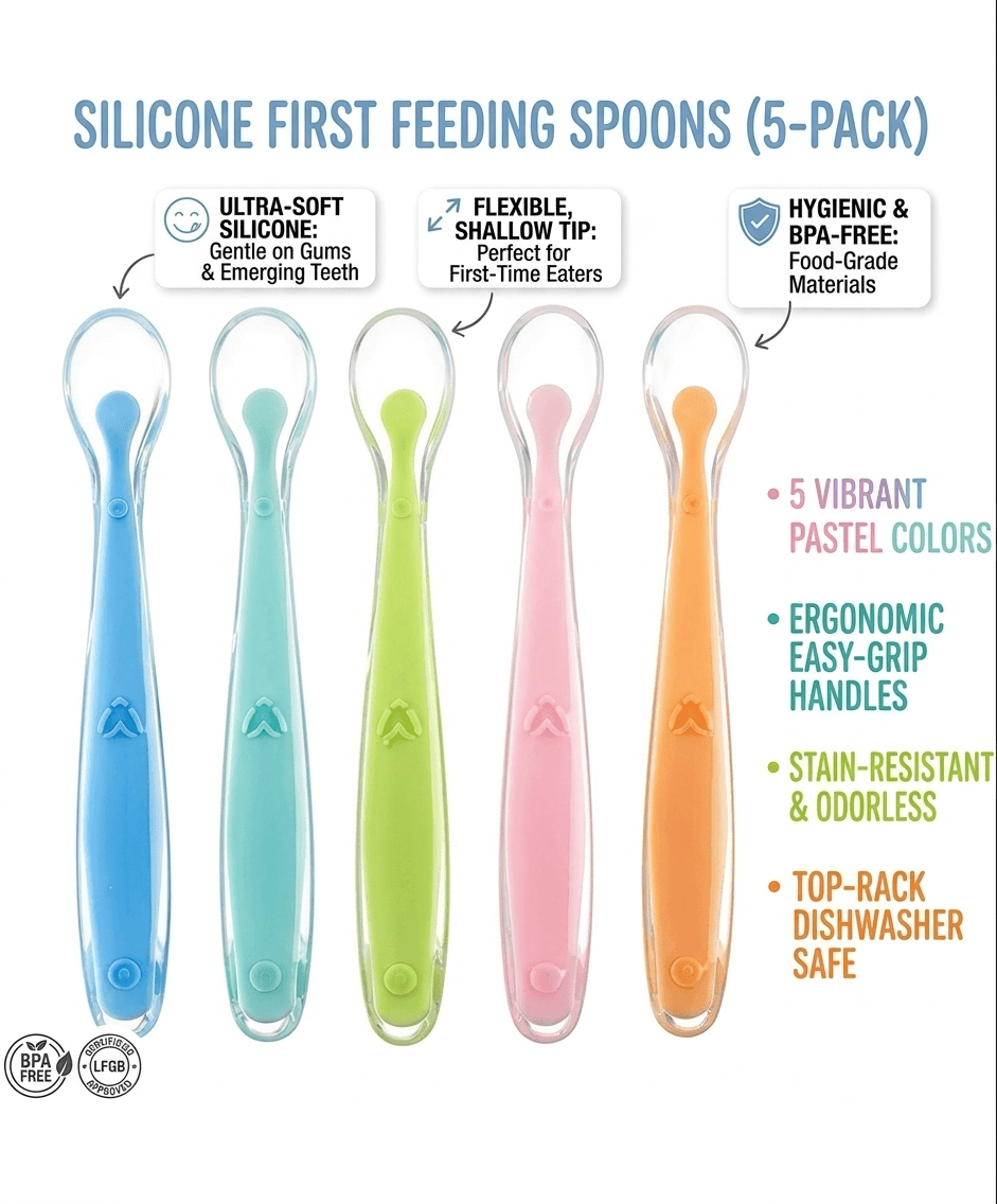 Silicone feeding spoon