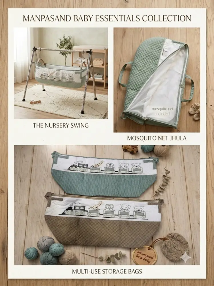 Embroidery work premium round jhula/ khoya | pure cotton material included mosquito net