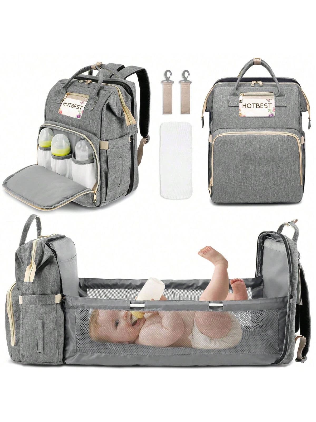 Diaper bag+ swing | 2 in 1 bag travel friendly 
